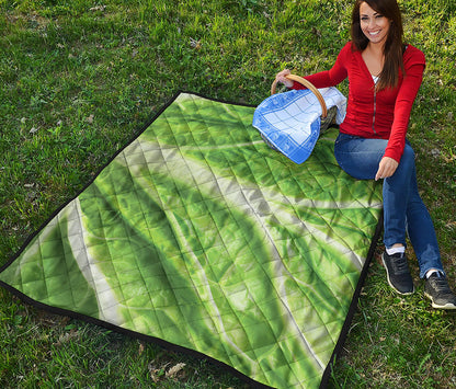 Green Cabbage Leaf Print Quilt
