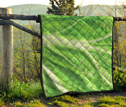 Green Cabbage Leaf Print Quilt