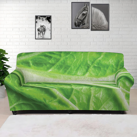 Green Cabbage Leaf Print Sofa Cover