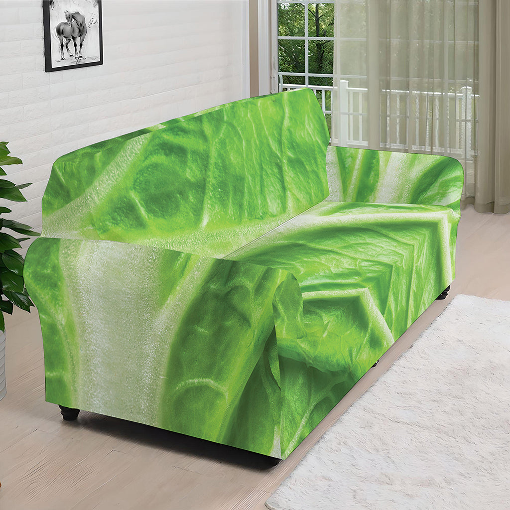 Green Cabbage Leaf Print Sofa Cover