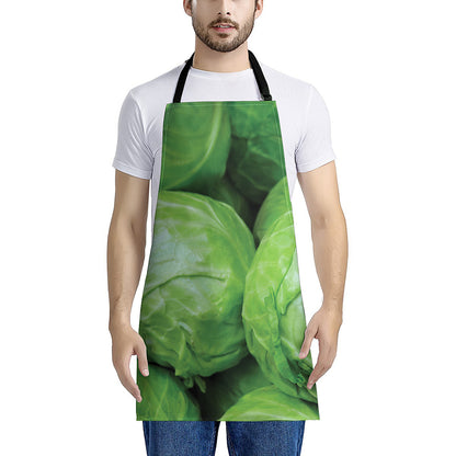 Green Cabbage Print Apron