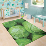 Green Cabbage Print Area Rug