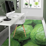 Green Cabbage Print Area Rug