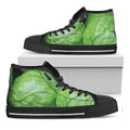 Green Cabbage Print Black High Top Sneakers