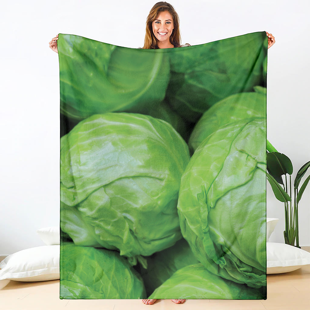 Green Cabbage Print Blanket