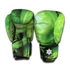 Green Cabbage Print Boxing Gloves