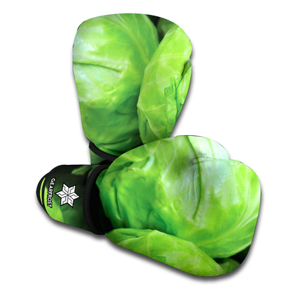Green Cabbage Print Boxing Gloves