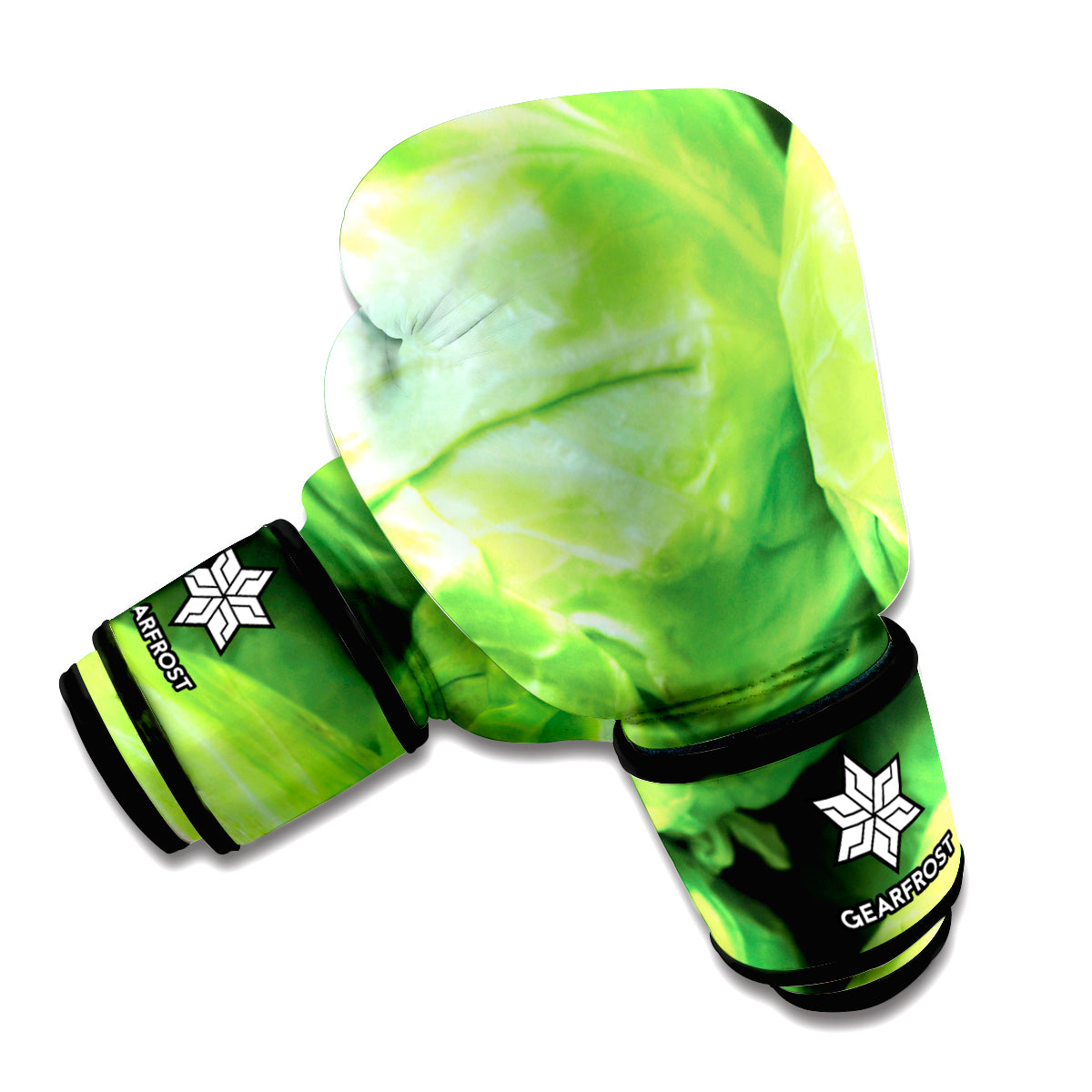 Green Cabbage Print Boxing Gloves