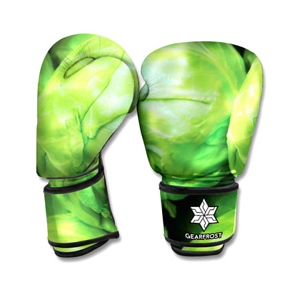 Green Cabbage Print Boxing Gloves