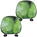 Green Cabbage Print Car Headrest Covers