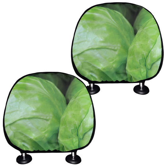 Green Cabbage Print Car Headrest Covers