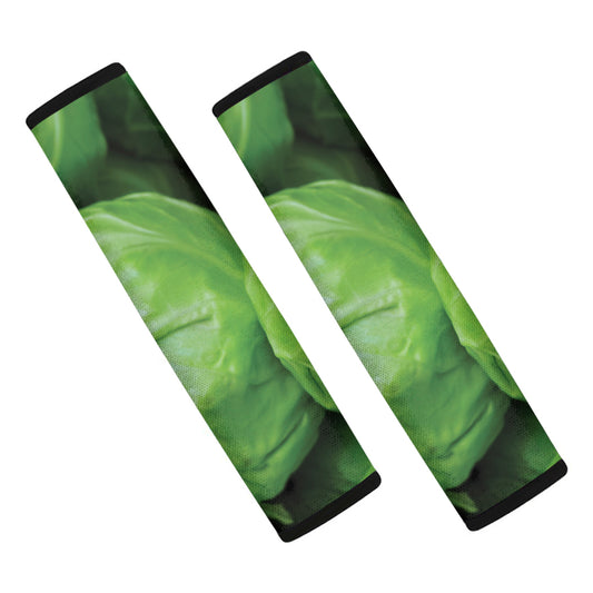 Green Cabbage Print Car Seat Belt Covers