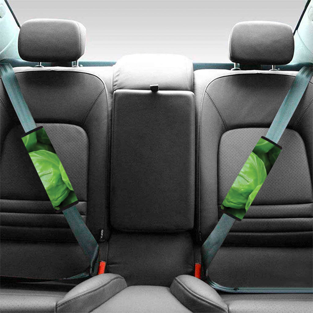 Green Cabbage Print Car Seat Belt Covers