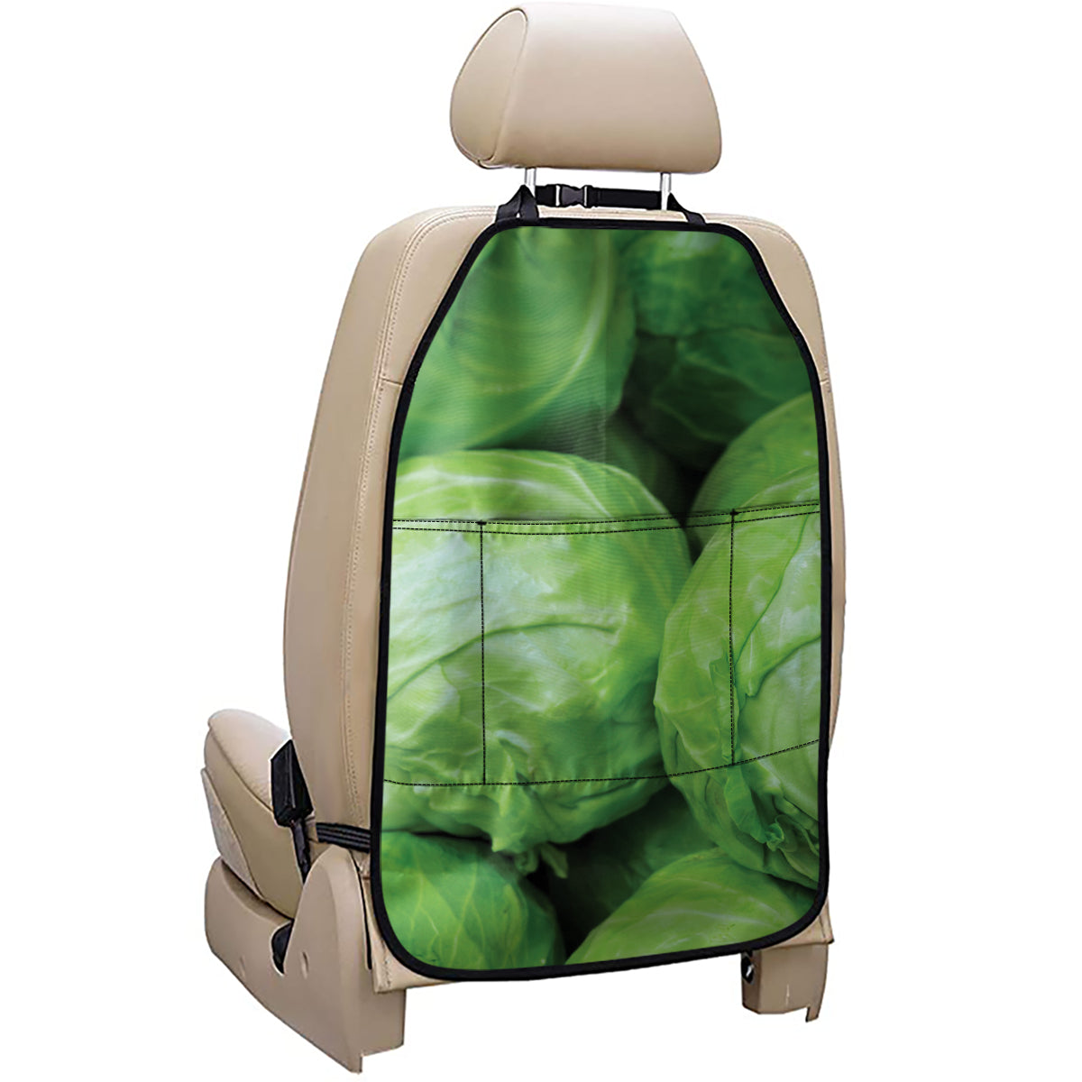 Green Cabbage Print Car Seat Organizers