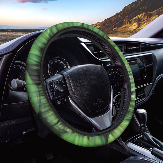 Green Cabbage Print Car Steering Wheel Cover