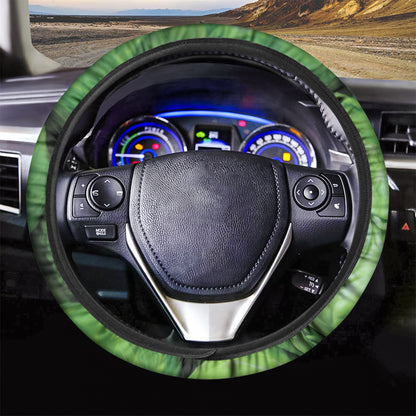 Green Cabbage Print Car Steering Wheel Cover