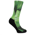 Green Cabbage Print Crew Socks