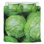 Green Cabbage Print Duvet Cover Bedding Set