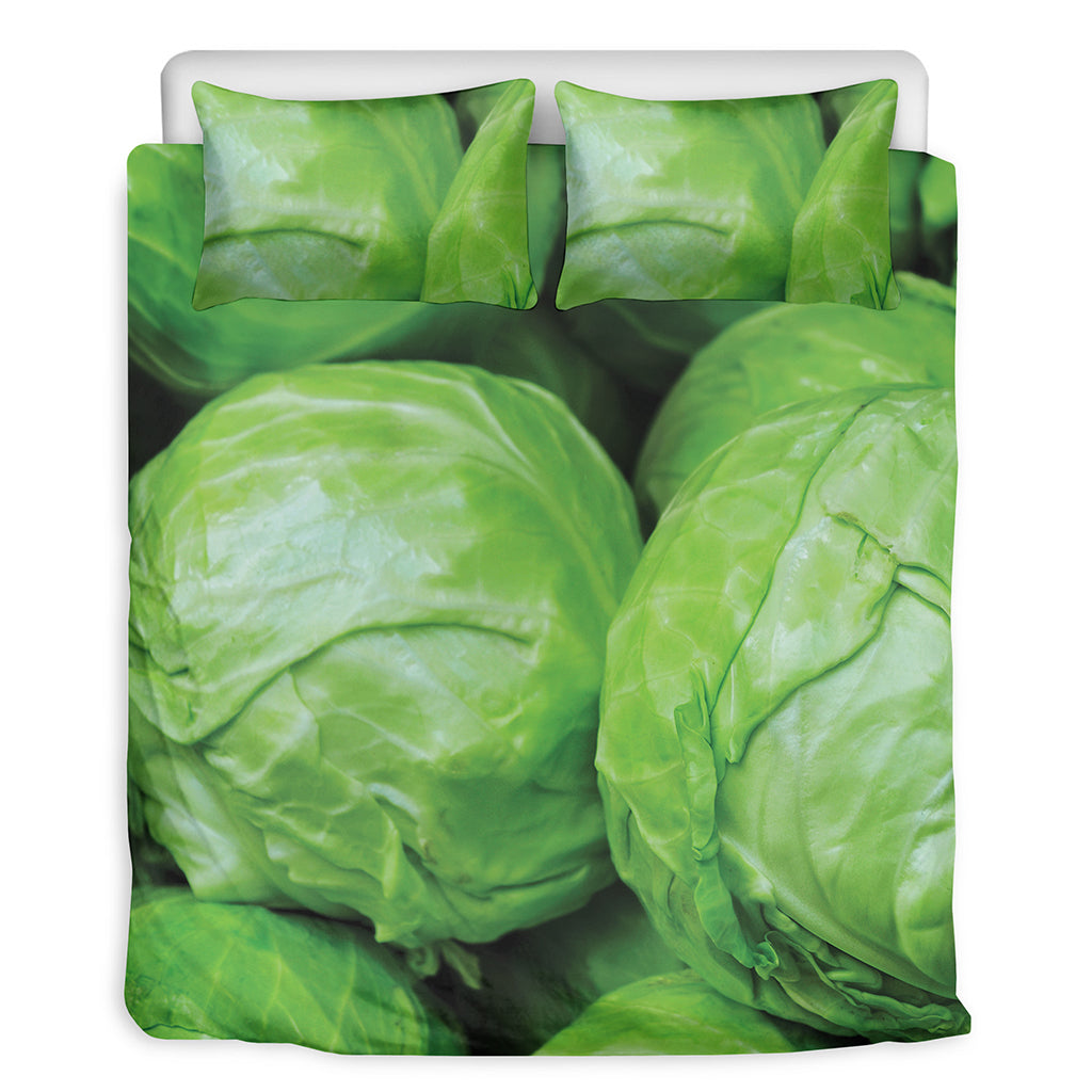 Green Cabbage Print Duvet Cover Bedding Set