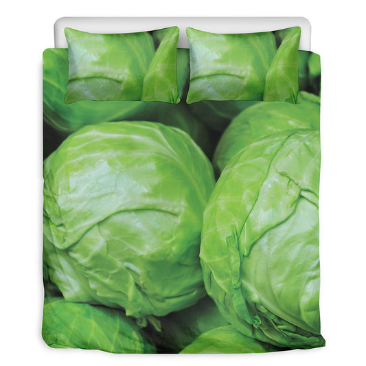 Green Cabbage Print Duvet Cover Bedding Set