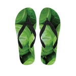 Green Cabbage Print Flip Flops