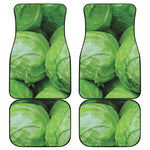 Green Cabbage Print Front and Back Car Floor Mats