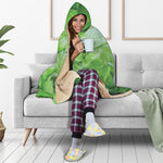 Green Cabbage Print Hooded Blanket
