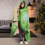 Green Cabbage Print Hooded Blanket