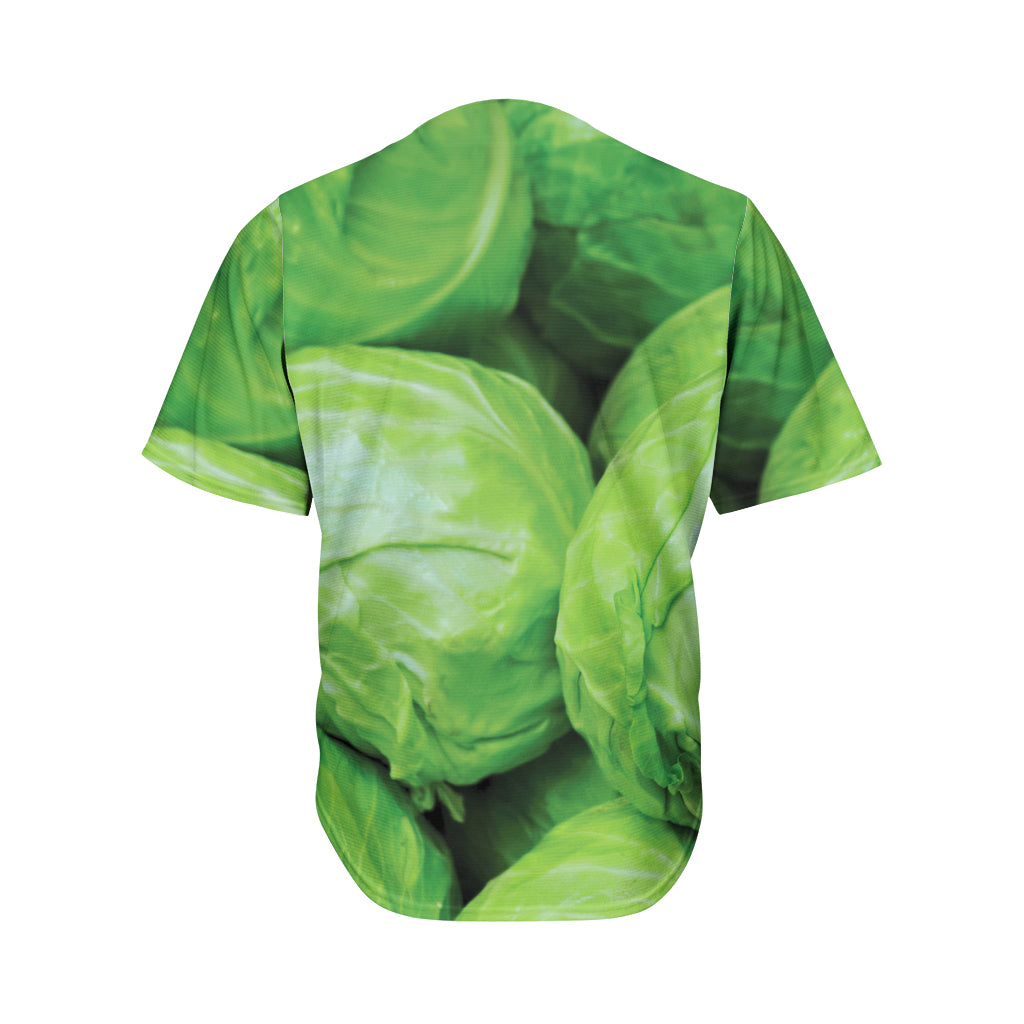 Green Cabbage Print Men's Baseball Jersey
