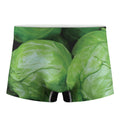 Green Cabbage Print Men's Boxer Briefs