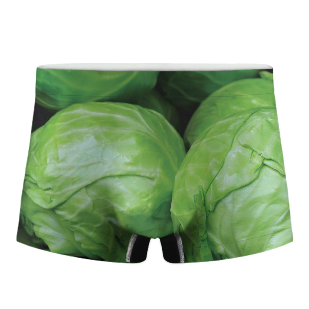 Green Cabbage Print Men's Boxer Briefs