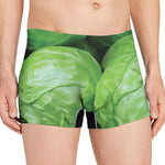 Green Cabbage Print Men's Boxer Briefs