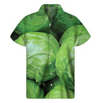 Green Cabbage Print Men's Short Sleeve Shirt