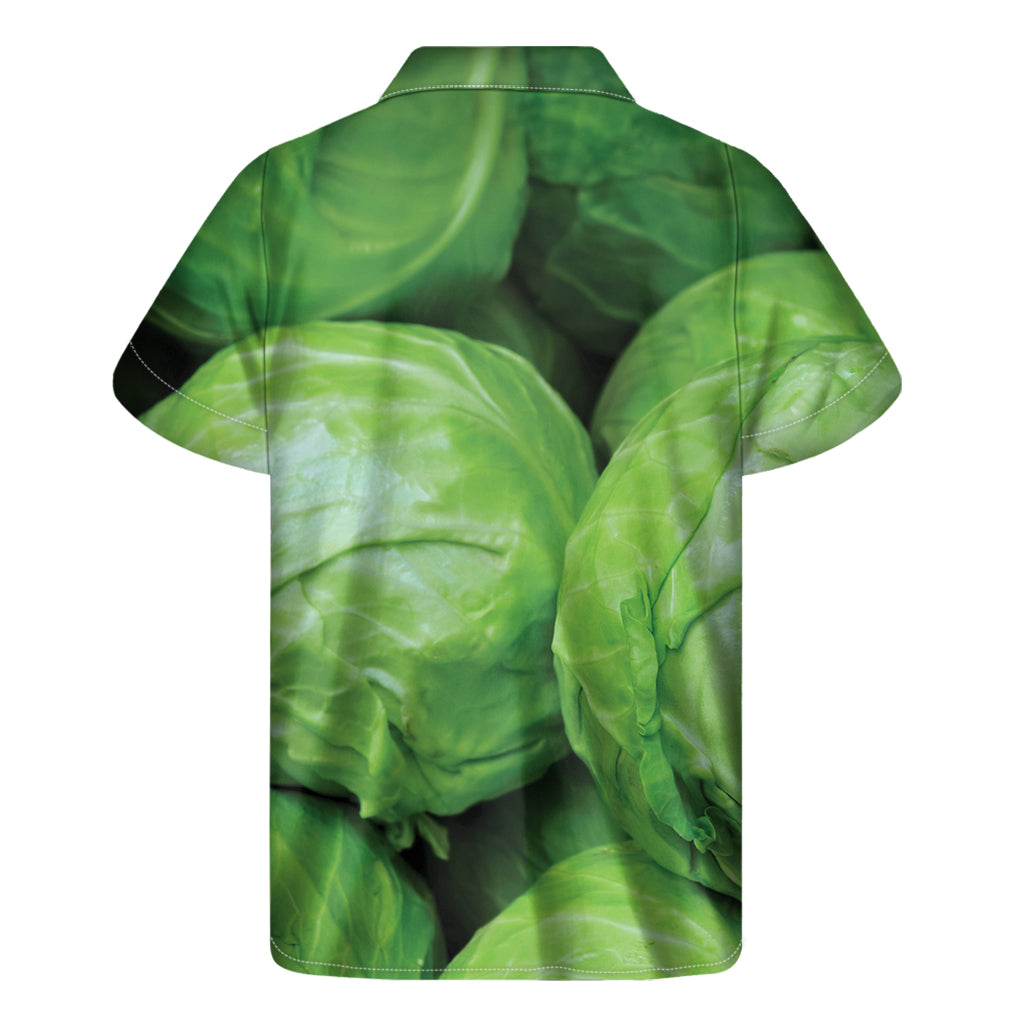 Green Cabbage Print Men's Short Sleeve Shirt