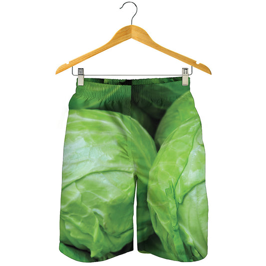 Green Cabbage Print Men's Shorts