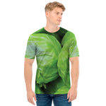 Green Cabbage Print Men's T-Shirt