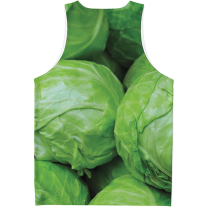 Green Cabbage Print Men's Tank Top