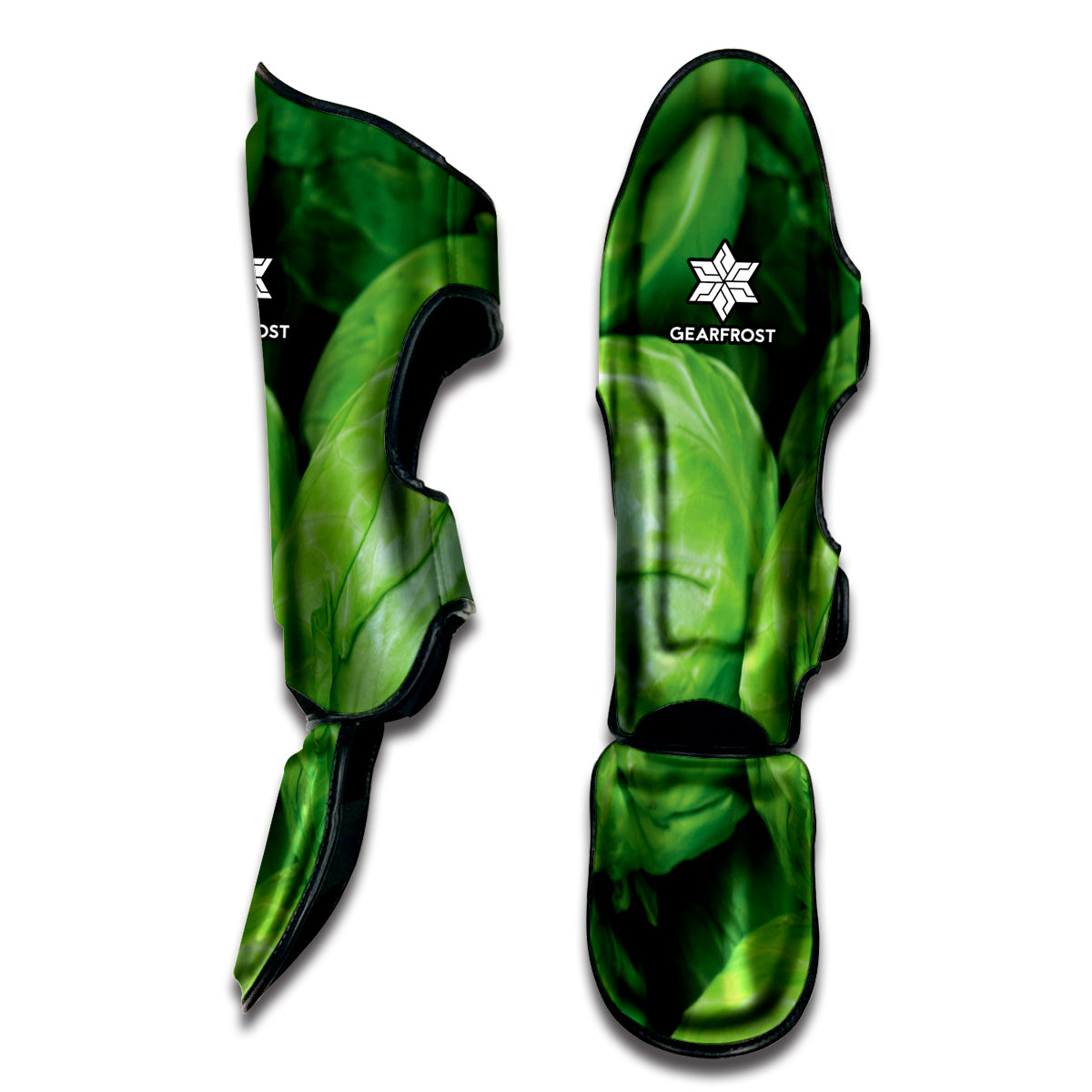 Green Cabbage Print Muay Thai Shin Guard