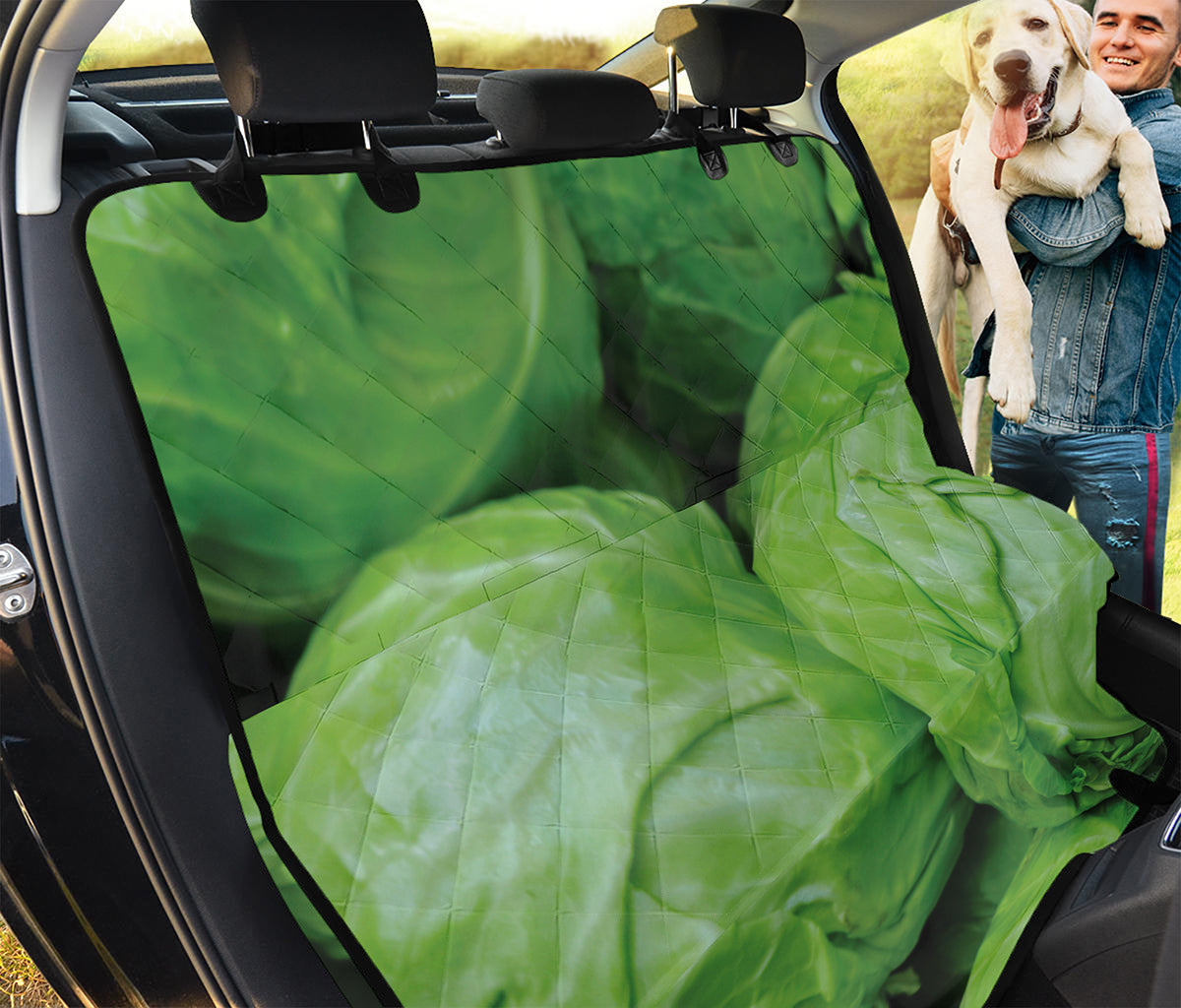 Green Cabbage Print Pet Car Back Seat Cover