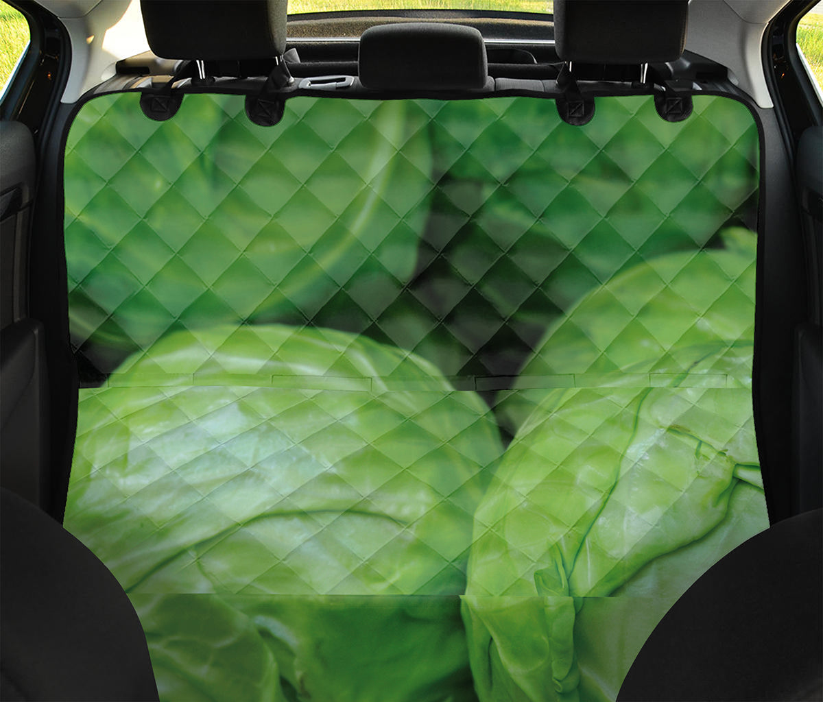 Green Cabbage Print Pet Car Back Seat Cover