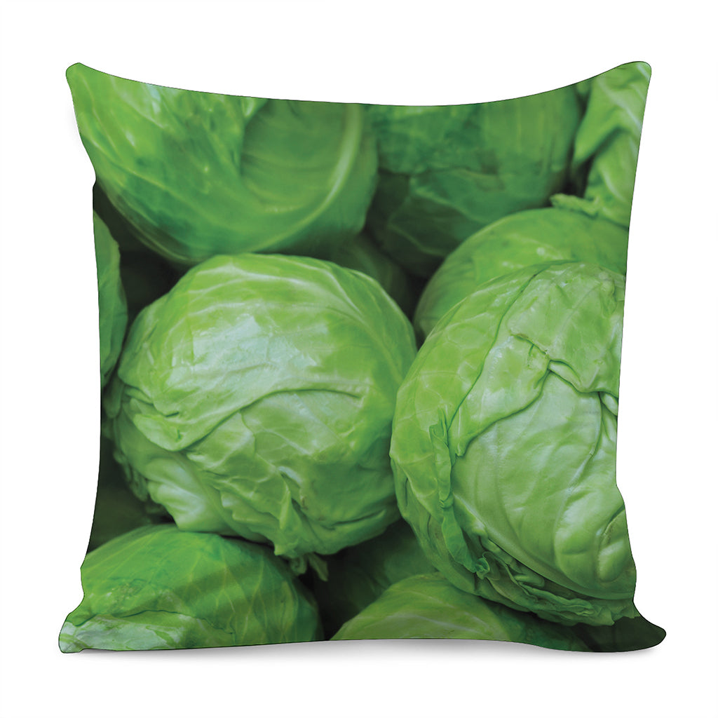 Green Cabbage Print Pillow Cover