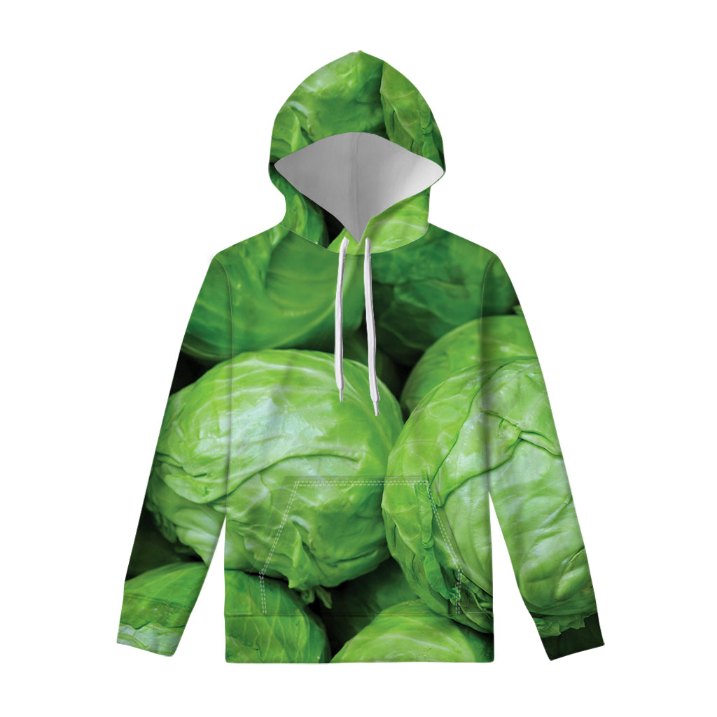 Green Cabbage Print Pullover Hoodie