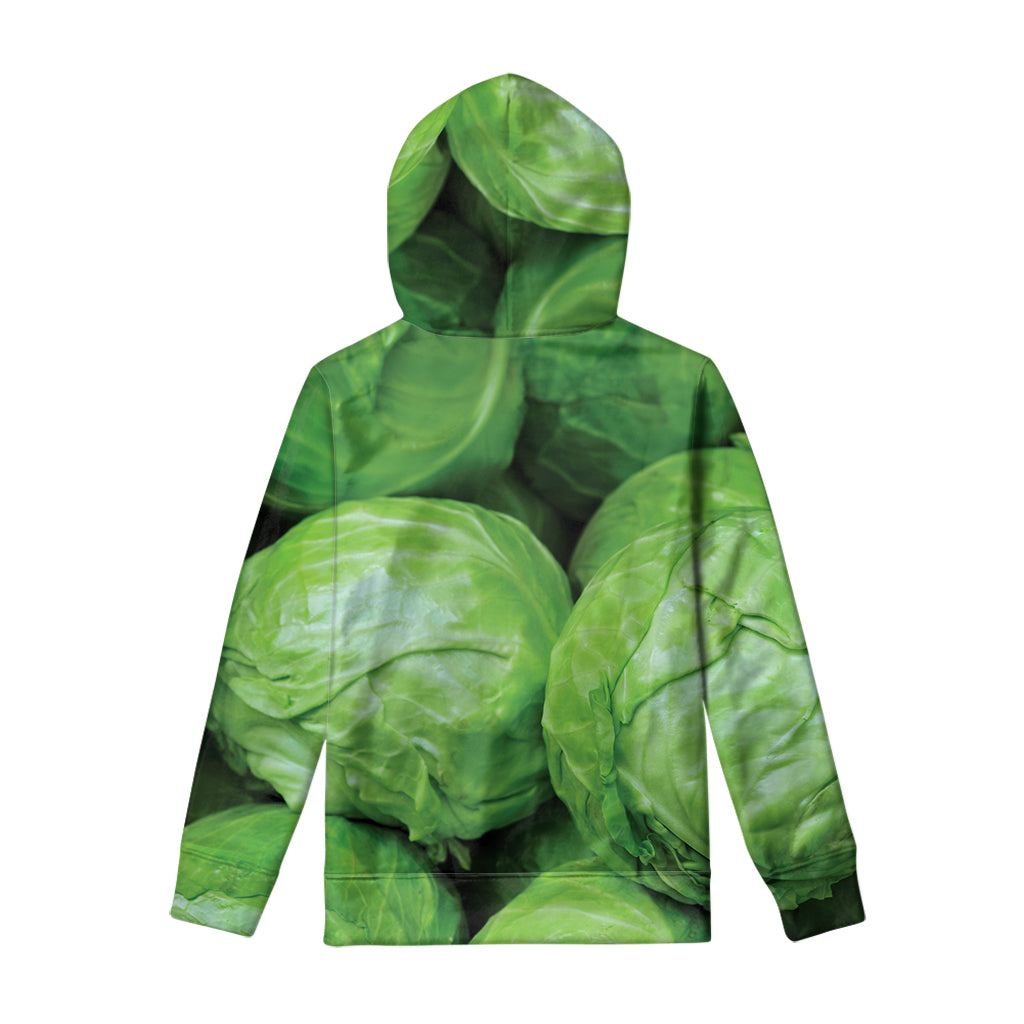 Green Cabbage Print Pullover Hoodie