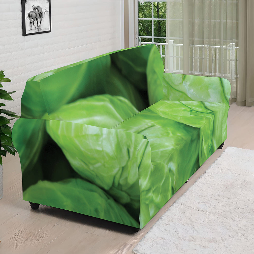 Green Cabbage Print Sofa Cover