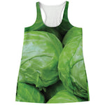 Green Cabbage Print Women's Racerback Tank Top