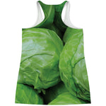 Green Cabbage Print Women's Racerback Tank Top