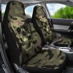 Green Camo Skull Universal Fit Car Seat Covers GearFrost