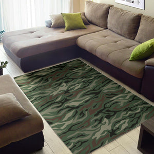 Green Camo Zebra Pattern Print Area Rug GearFrost