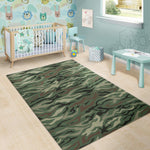 Green Camo Zebra Pattern Print Area Rug GearFrost