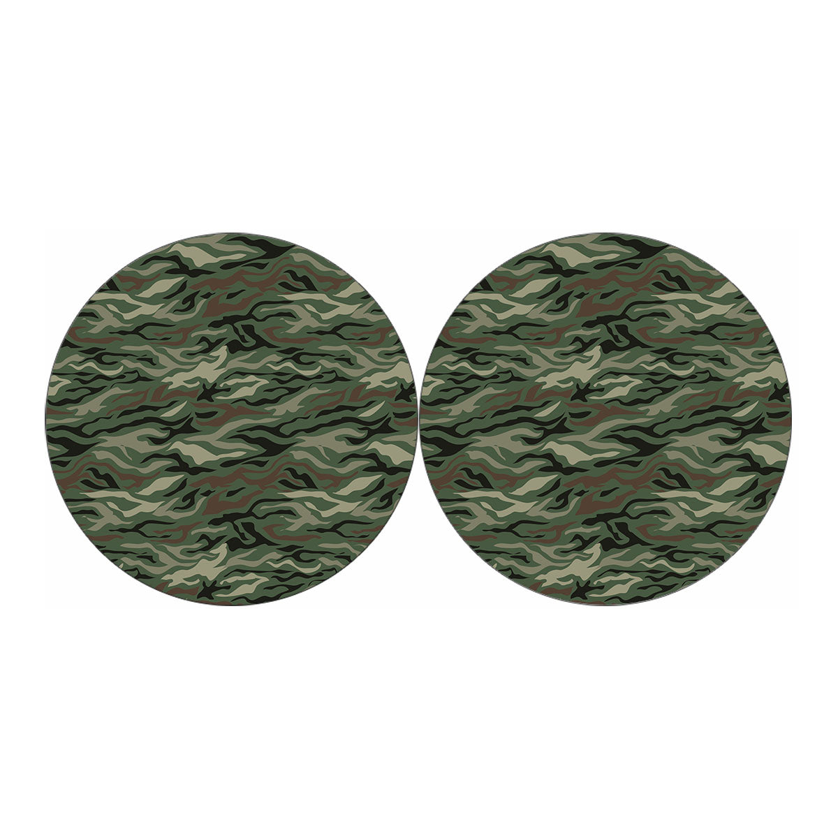 Green Camo Zebra Pattern Print Car Coasters